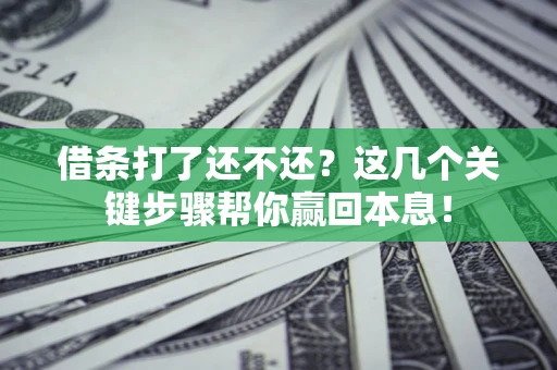 济南借条打了还不还？这几个关键步骤帮你赢回本息！
